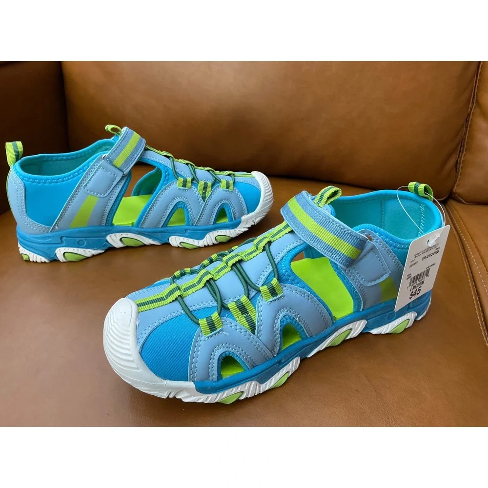 Thereabouts TH Rift Sandal Kids 4M Teal New Closed Toe Bungee Strap 010-0133